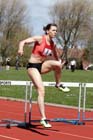 Samantha Coleby (Durham City) wins the 400 metres hurdles in 59.8sec. at the North of England, Div. 4E, Whitley Bay.
